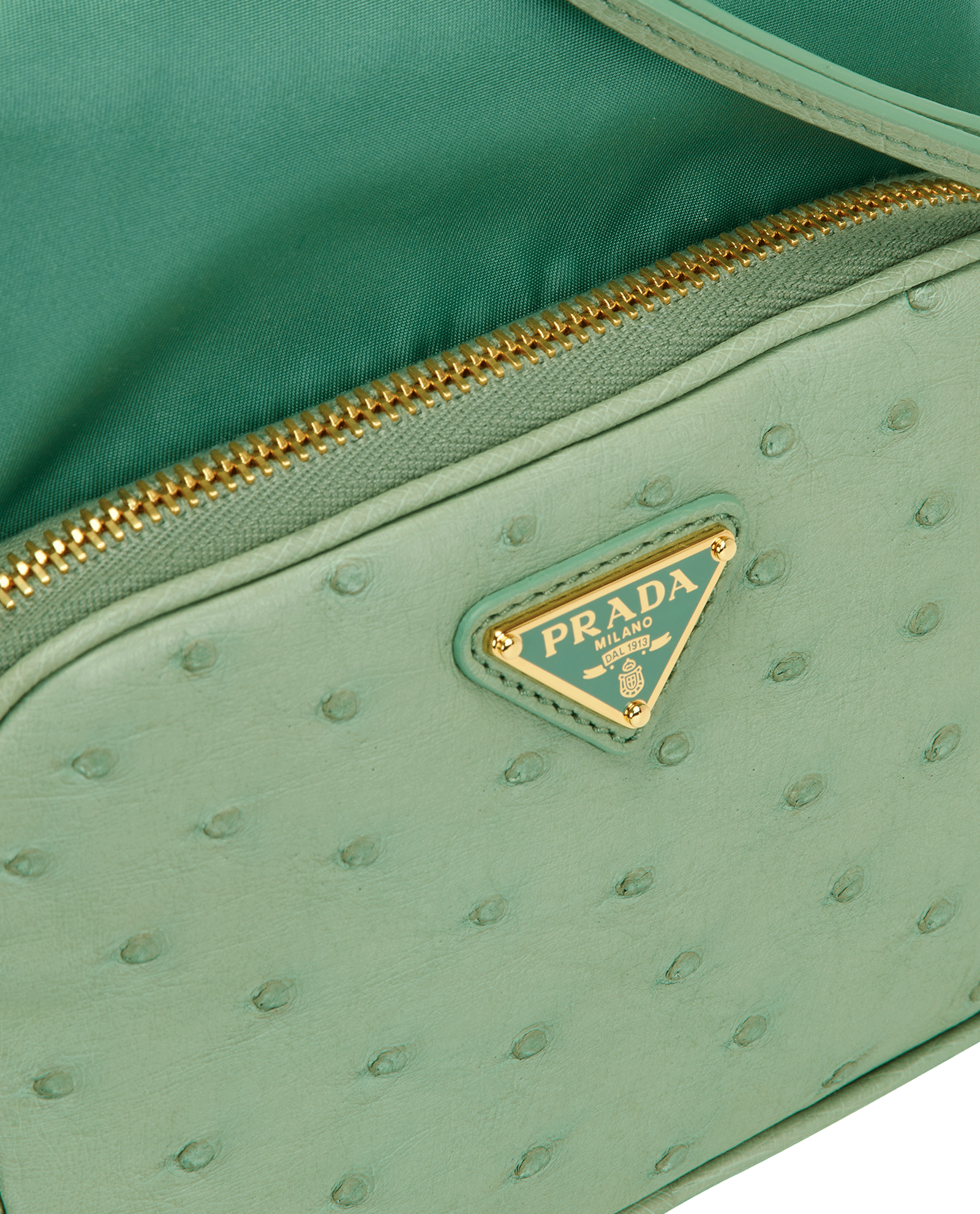 Duet Bucket Bag, &pound;895, Handbags, Green, Nylon/Ostrich, Other view